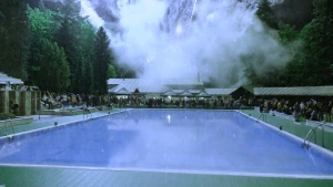 Foto: Ohňostroj nad kúpaliskom pri otvorení kúpeľnej sezóny v minulom roku, archív TV7
