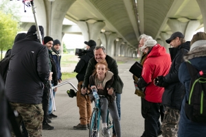 Foto: Táňa Pauhofová a Miroslav Krobot počas nakrúcania